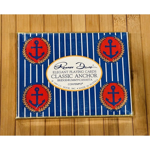 Vtg 1989 Renner Davis Elegant 2 Decks Playing Cards Classic Anchor- Austria-New - Picture 1 of 6